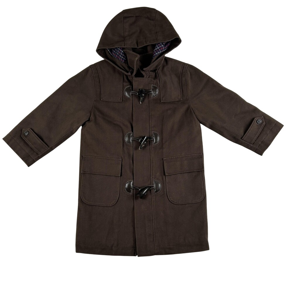 Brooks Brothers Coat Womens XS Petite Hooded Duffle Toggle Plaid Lined Winter